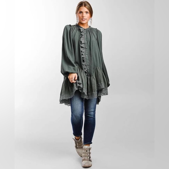 Free People Jeanette Tunic in Pine Size M - Picture 8 of 14